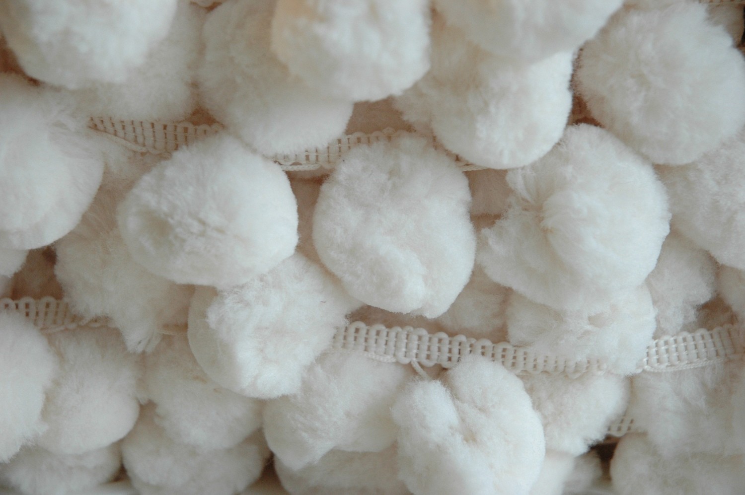 &quot;GIANT Cream 40 mm Pom Pom Trim&quot; by Metre