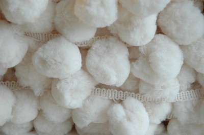 &quot;GIANT Cream 40 mm Pom Pom Trim&quot; by Metre