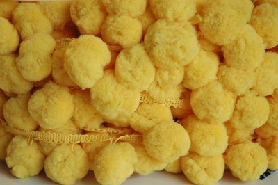 &quot;GIANT Yellow 40 mm Pom Pom Trim&quot; by Metre