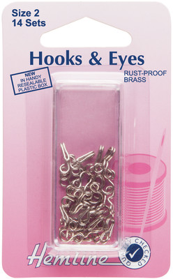 Hooks & Eyes - 14 Sets - Assorted Sizes