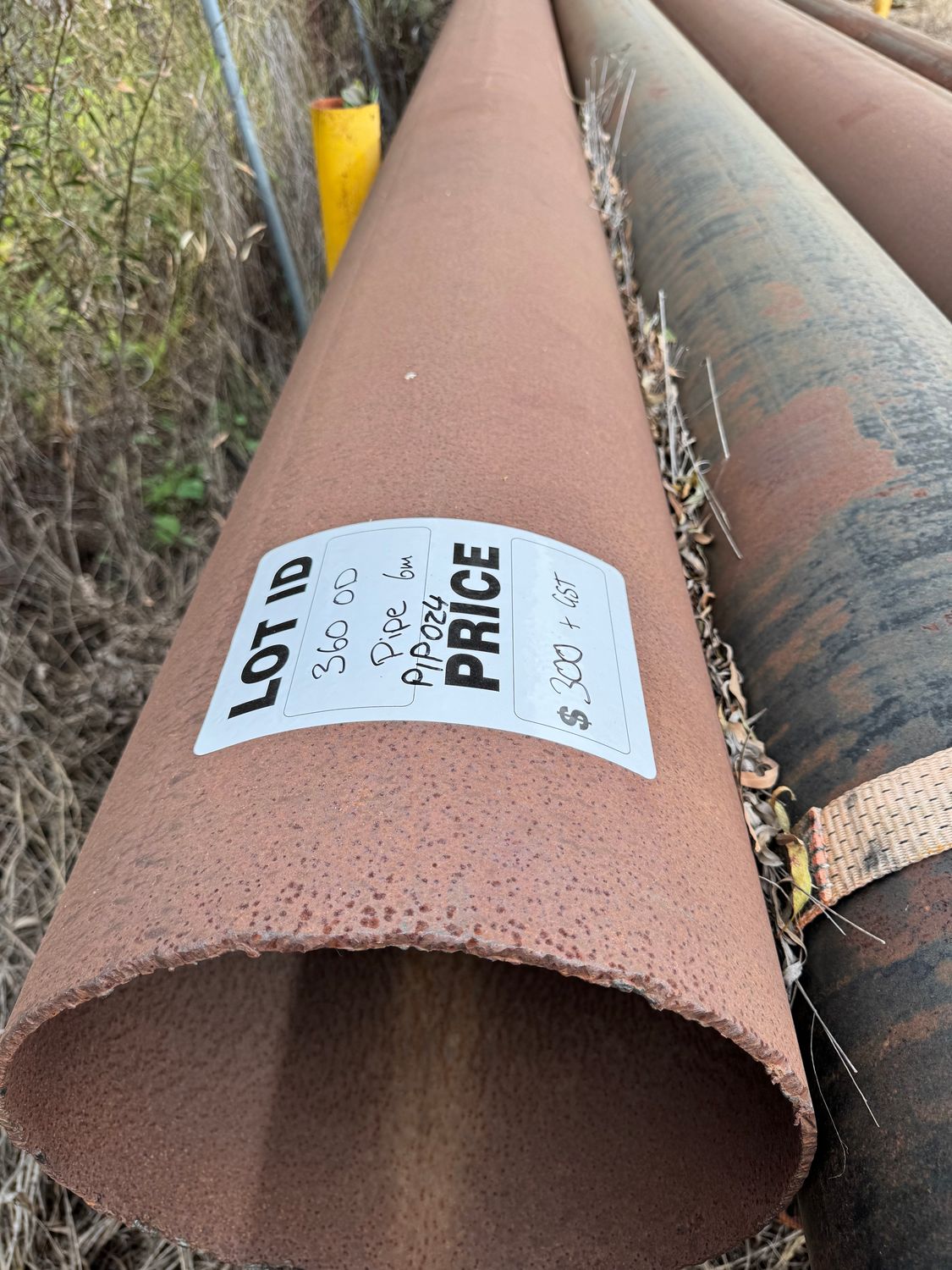 360mm OD Steel Pipe 1/4" wall thickness 8m (x1)