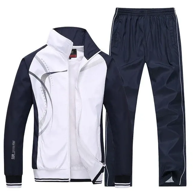 Men Sportswear Tracksuit (Jacket+Pant) Black and White