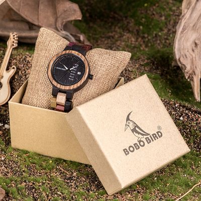 Wooden Watch BOBO BIRD – Classic Quartz with Date Display