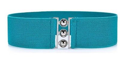 Trendy Steel Ball Wide Buckle Three-Ring Belt