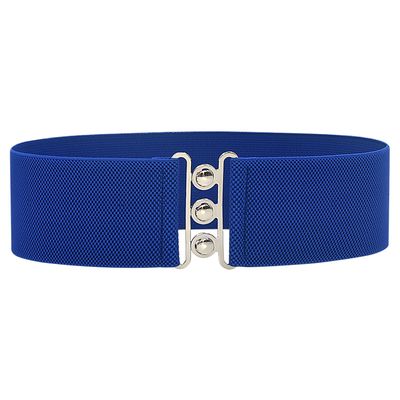 Trendy Steel Ball Wide Buckle Three-Ring Belt