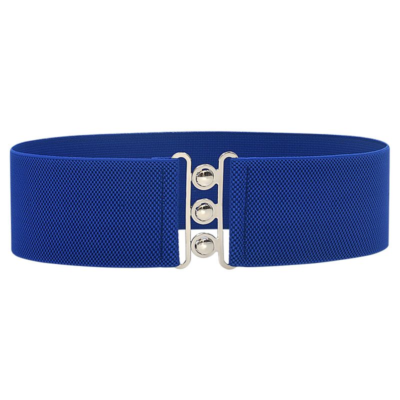 Trendy Steel Ball Wide Buckle Three-Ring Belt