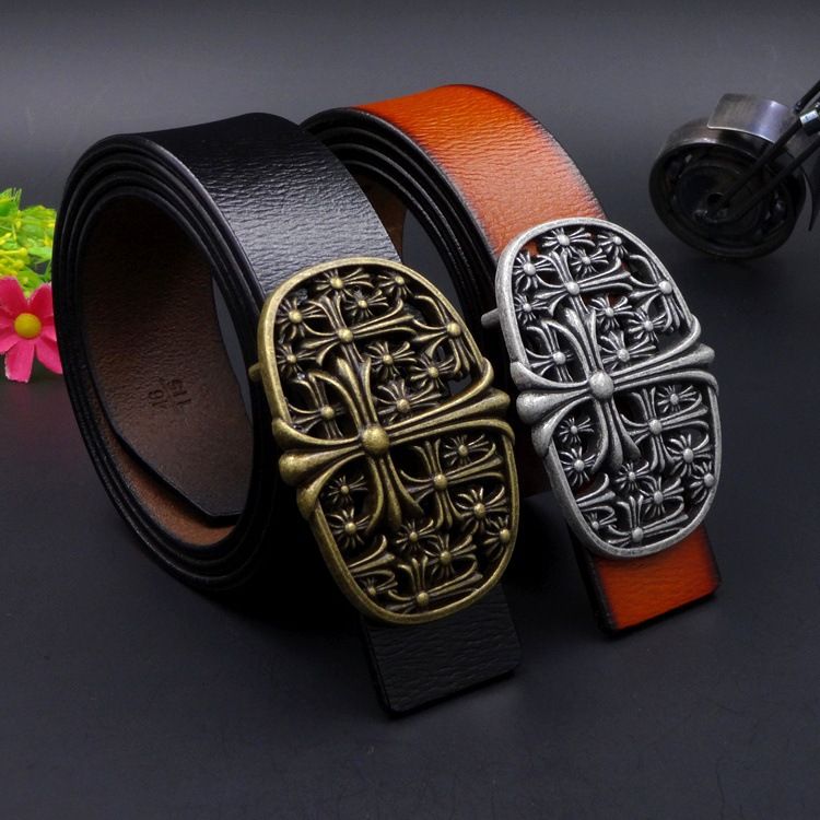 Vintage Cross Flower Double-Layer Belt