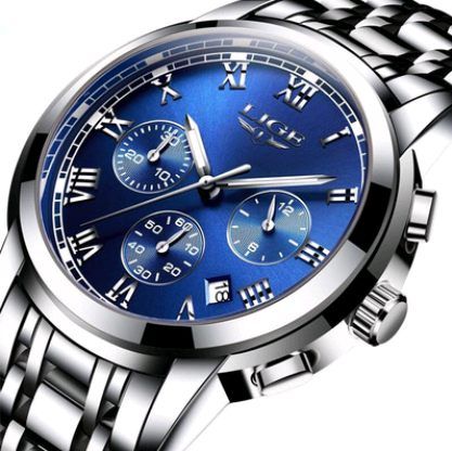 LIGE Men’s Chronograph Watch – Waterproof, Sports &amp; Business Style