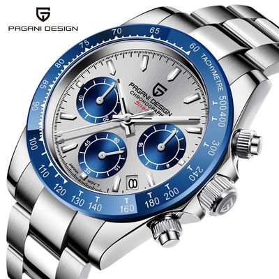 Men’s Stainless Steel Chronograph Watch – Waterproof &amp; Multifunctional