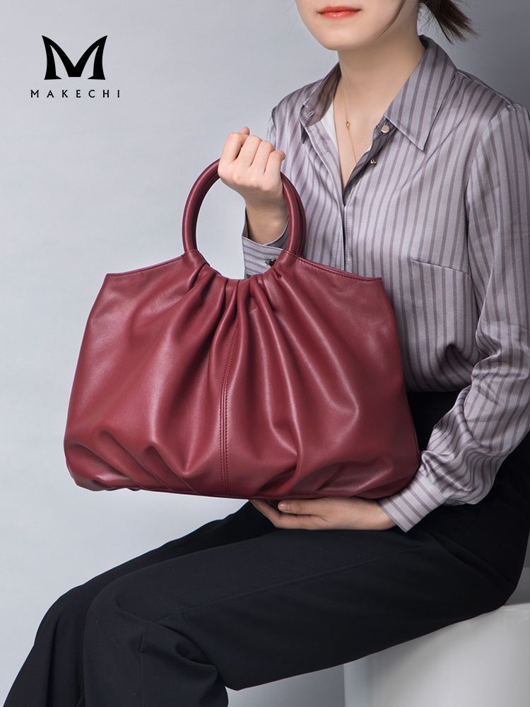 High-End Genuine Leather Handbag – Large-Capacity Soft Tote for Women