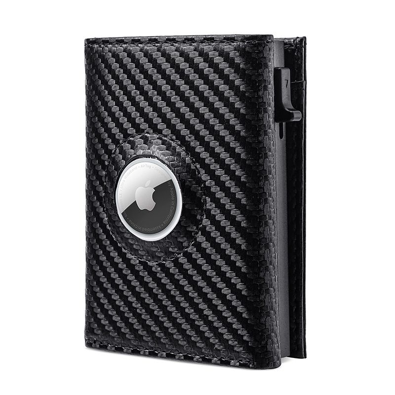 RFID-Blocking Carbon Fiber Pop-Up Wallet – Smart Airtag Card Holder