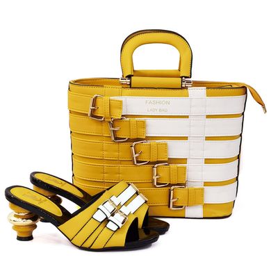 Fashion Buckle Strap Handbag &amp; Shoe Set for Women