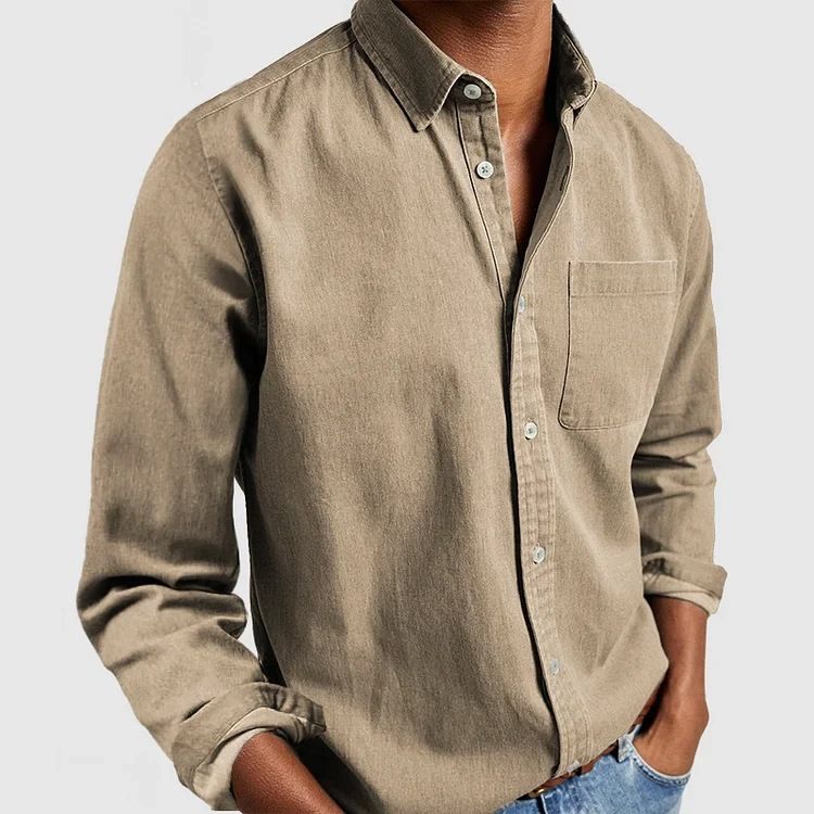 Men&#39;s Casual Long Sleeve Button-Down Shirt – Classic Fit