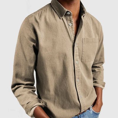 Men&#39;s Casual Long Sleeve Button-Down Shirt – Classic Fit