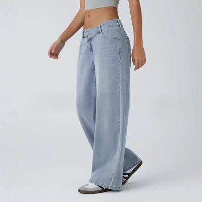 Women&#39;s High-Waist Wide-Leg Straight Jeans