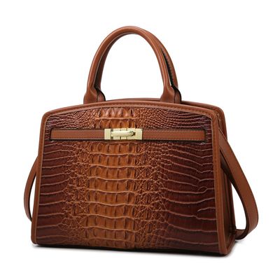 Crocodile Pattern Shoulder Bag – Solid Colour Women’s Crossbody Handbag