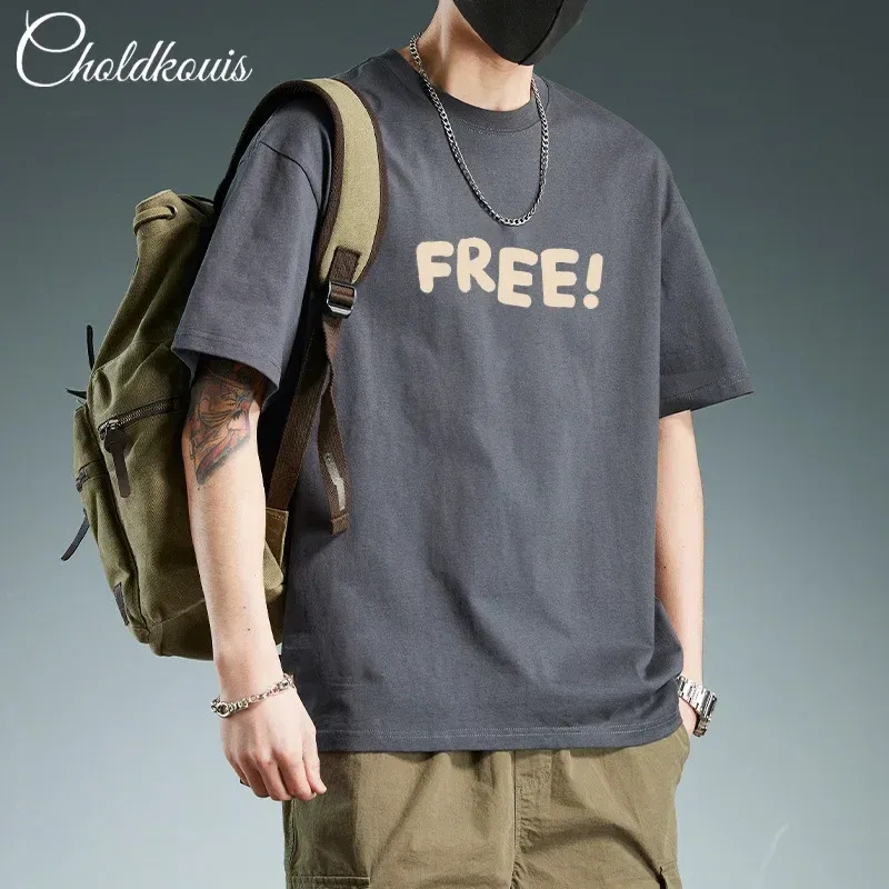 Men&#39;s Loose Fit Cotton T-Shirt – Summer Casual Print Tee