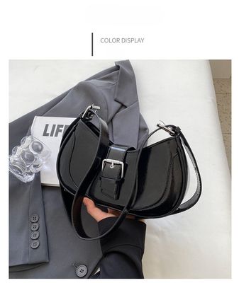 FOKUS Glossy PU Leather Underarm Shoulder Bag for Women