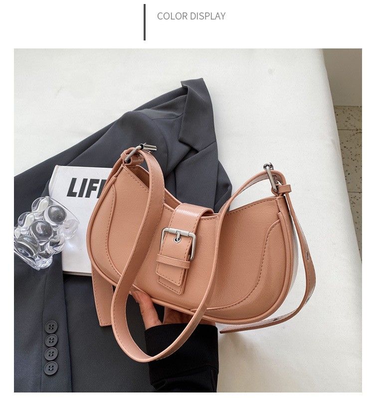 FOKUS Glossy PU Leather Underarm Shoulder Bag for Women