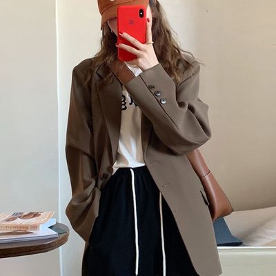 Women’s Oversized Black Blazer – Casual Spring Autumn Suit Jacket