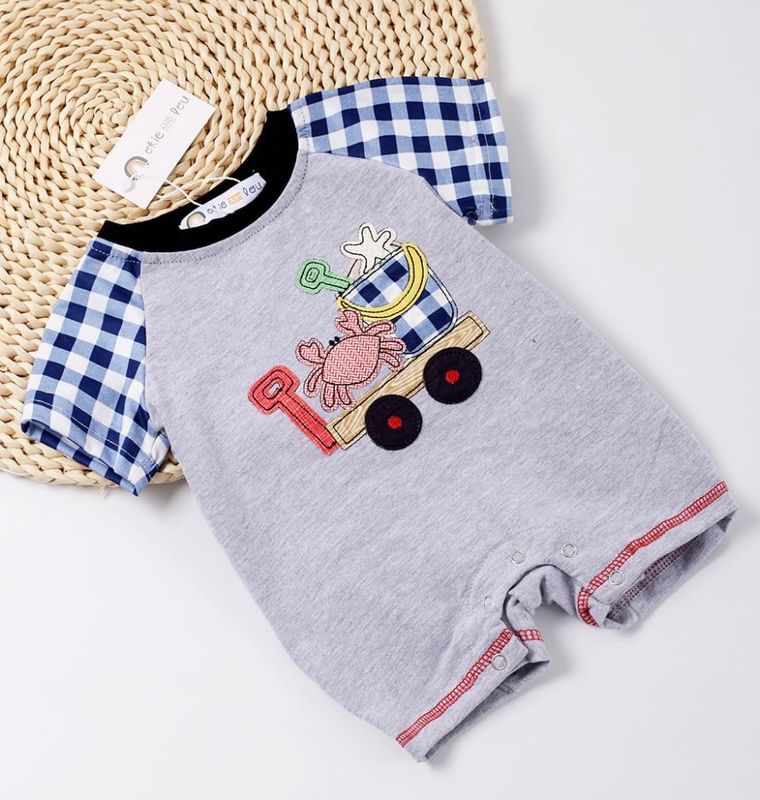 Plaid Crab Romper