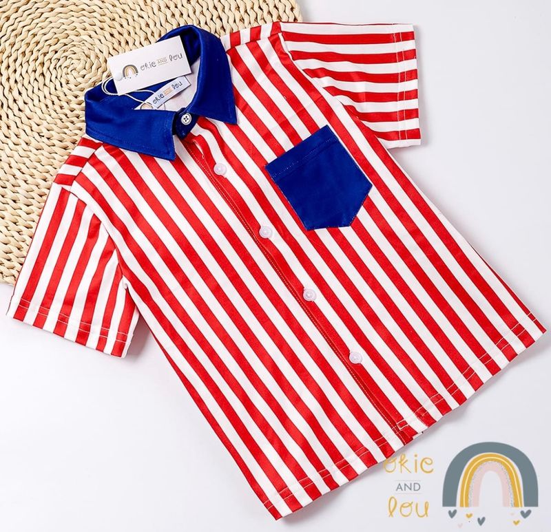 Patriotic Bicycle Button Down Shirt