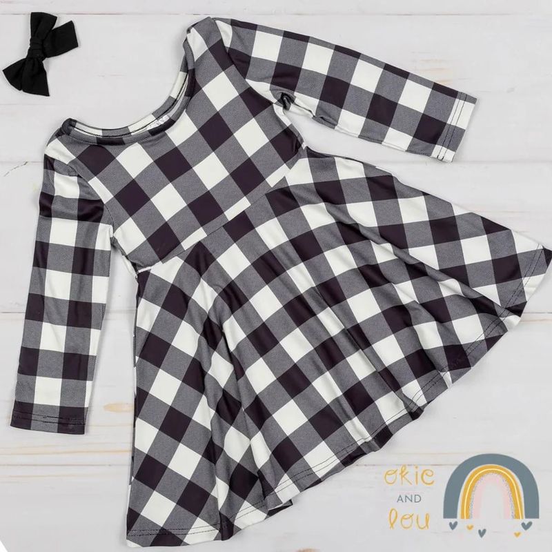 Buffalo Plaid Flare Dress