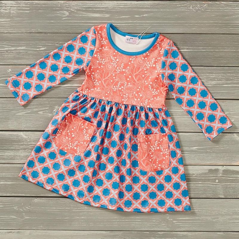 Teal and Orange Medley Dress