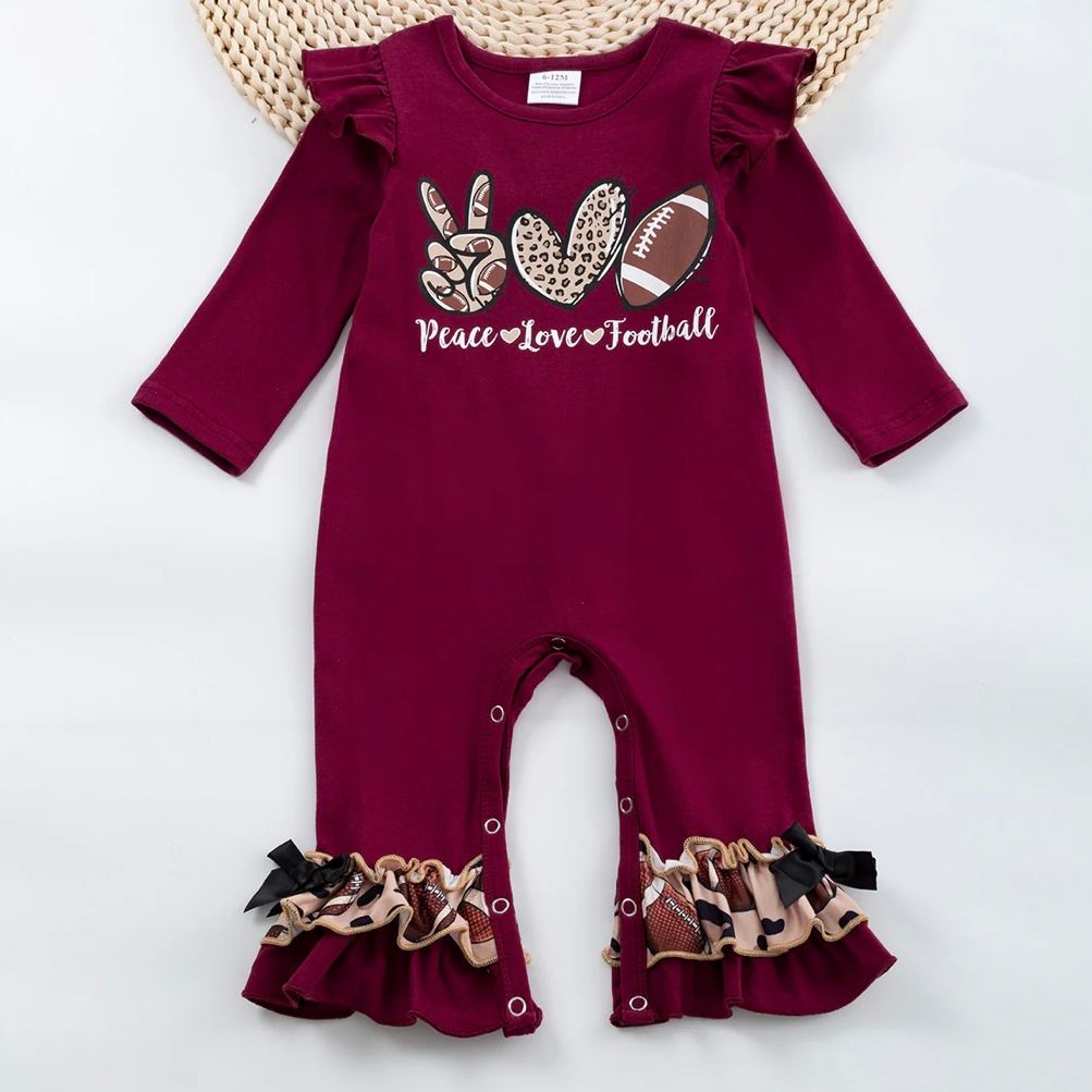 Peace, Love, Football Romper