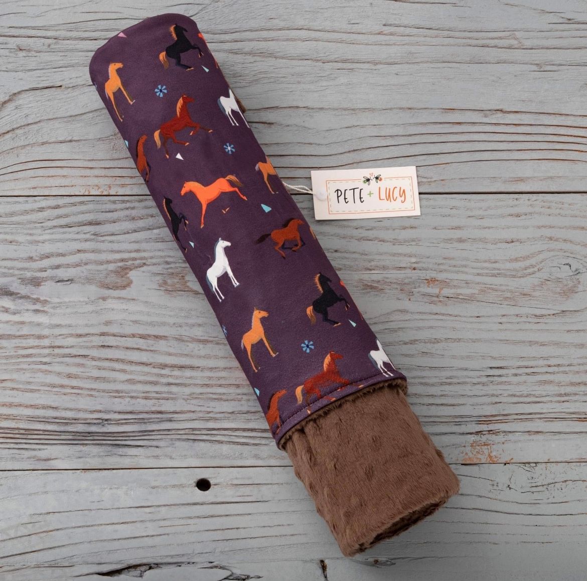 Playing with Horses Minky Blanket