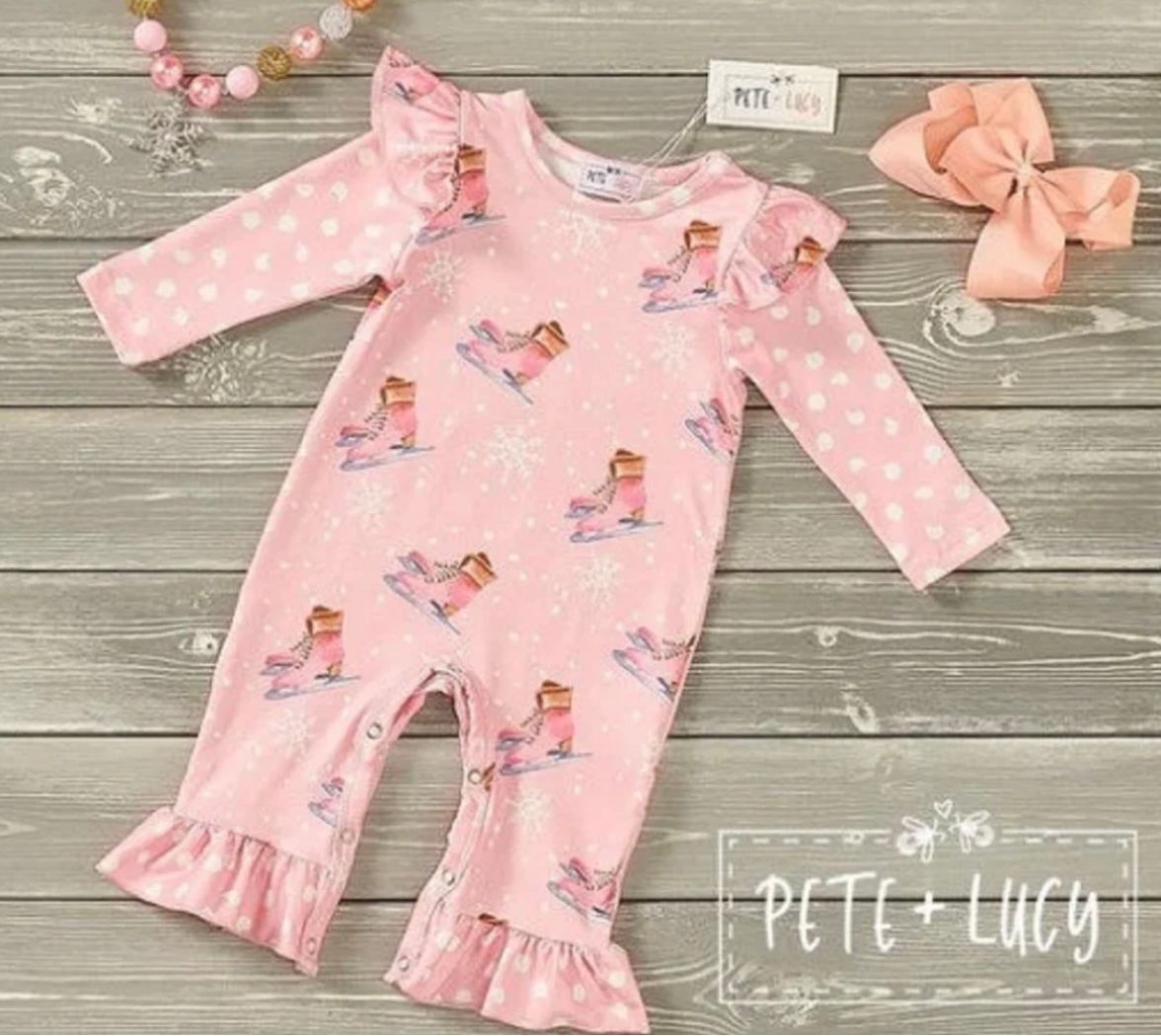 Pink Ice Princess Snowflake Romper