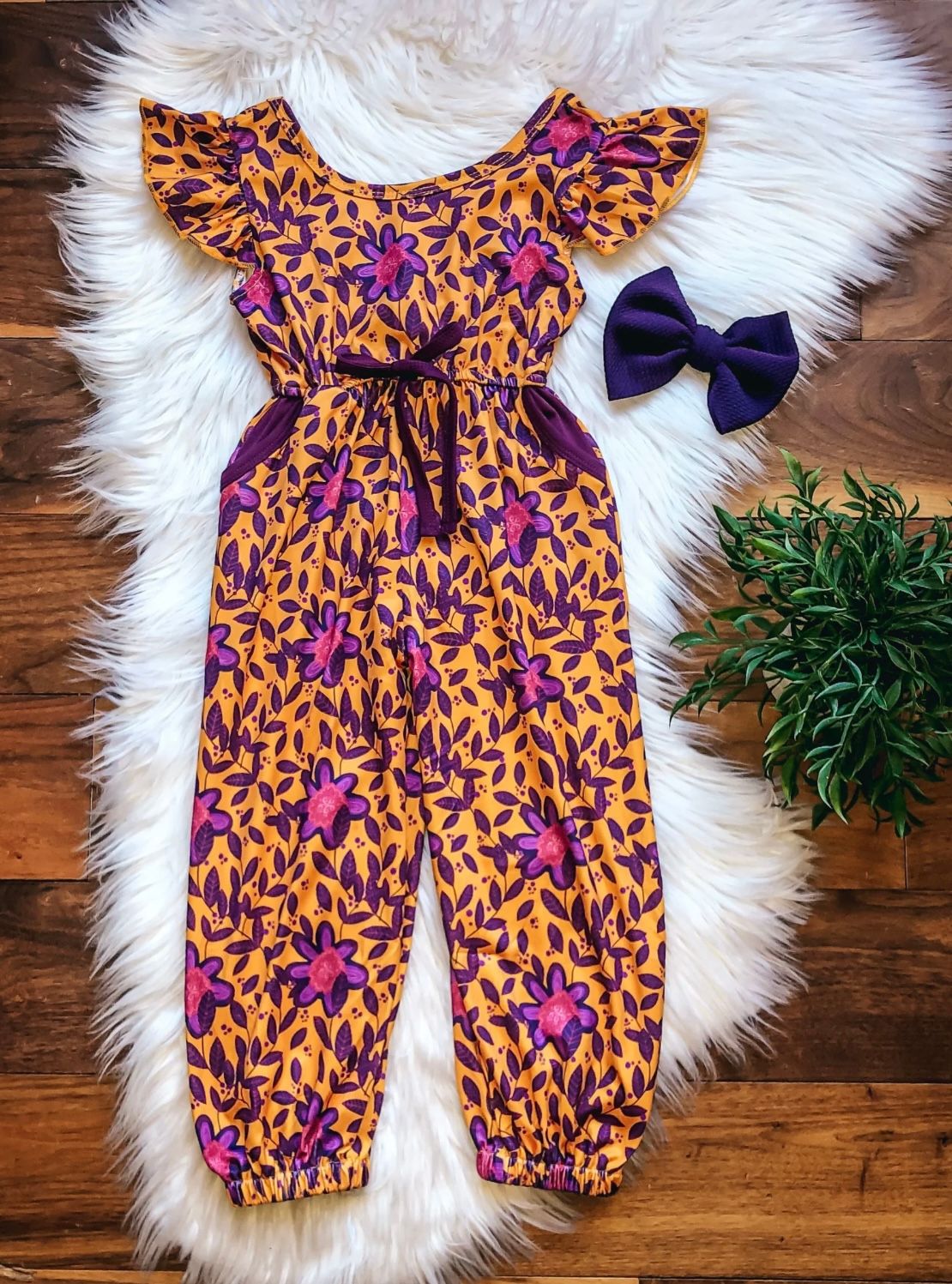 Autumn Floral V-Back Jumpsuit