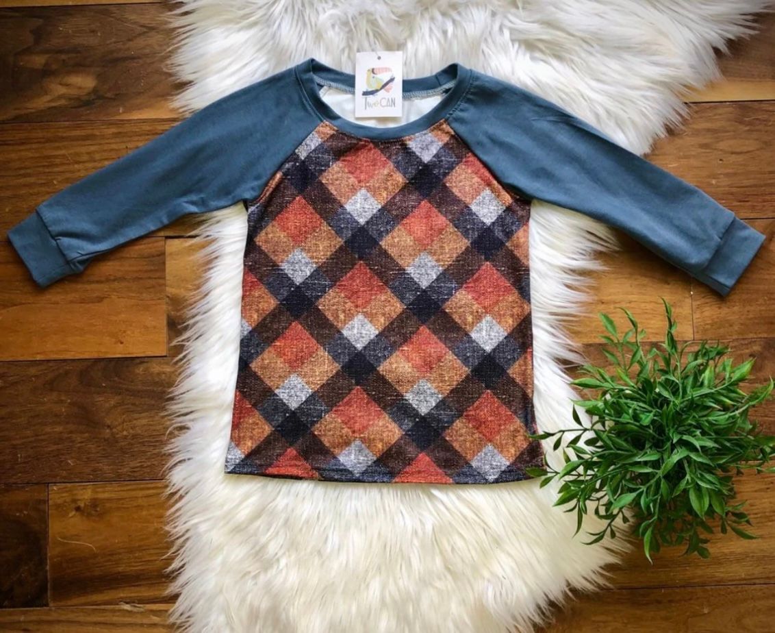 Textured Plaid Tee