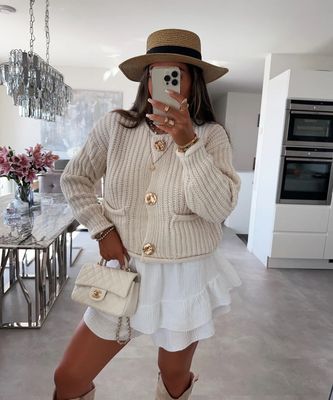 Cardigan gouden knopjes