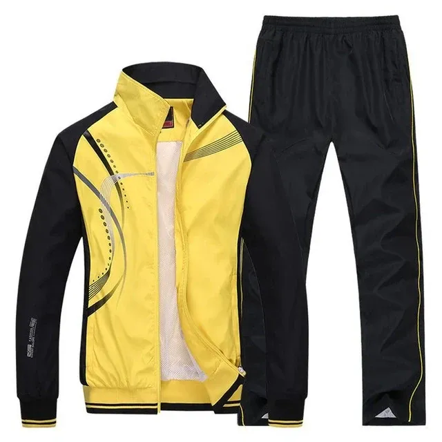 Men Sportswear Tracksuit (Jacket+Pant) Yellow And Black