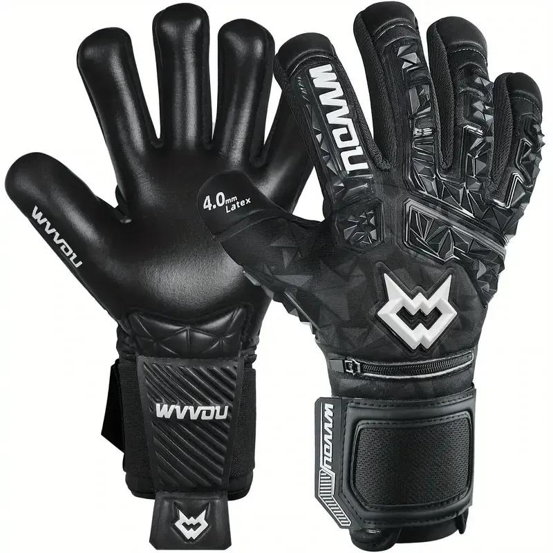 Breathable Soccer Goalie Gloves Black