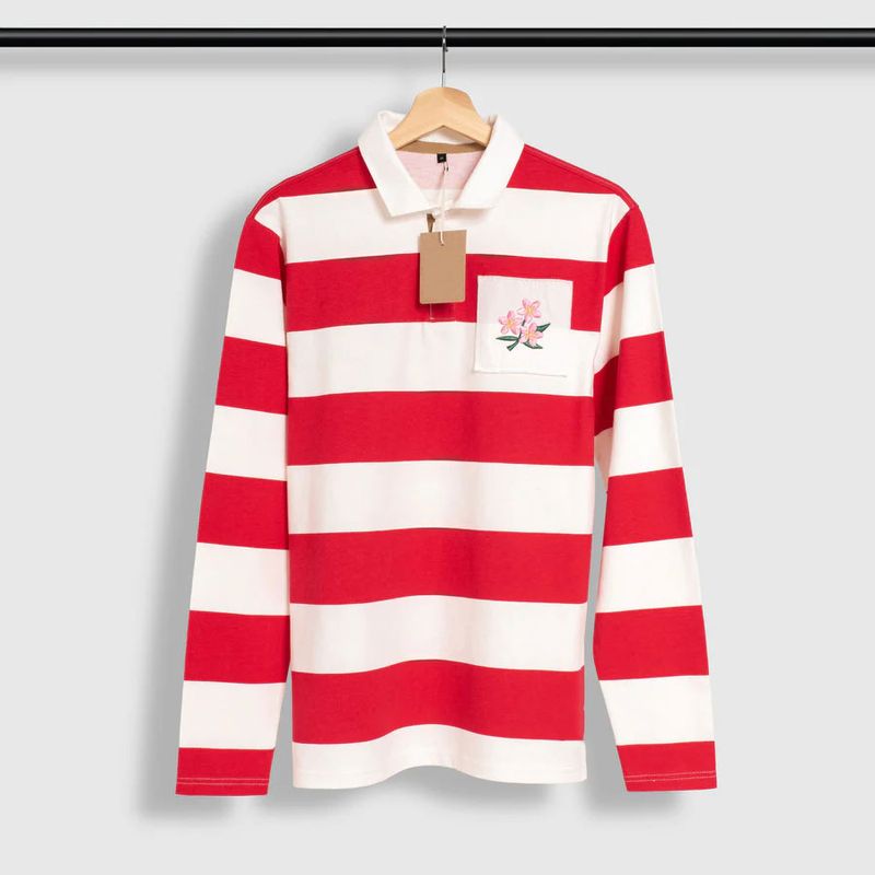 Red&White Striped Long Sleeve T-shirt