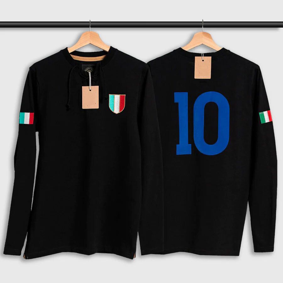 Retro Black Italy Gli Azzurri LS
