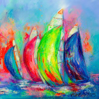 Motiv:&quot;Kieler Woche 2.0 Quadrat Leinwanddruck2023&quot;