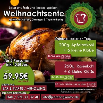 Weihnachtsente inkl, 0.5l Jus (2 Personen)