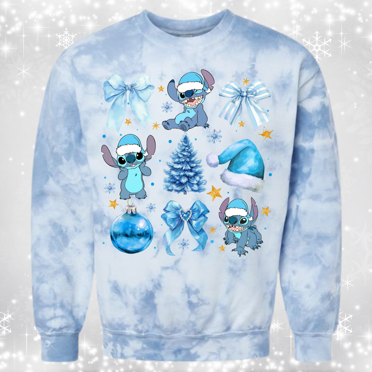 Merry Stitchmas- Tie Dye Crewneck