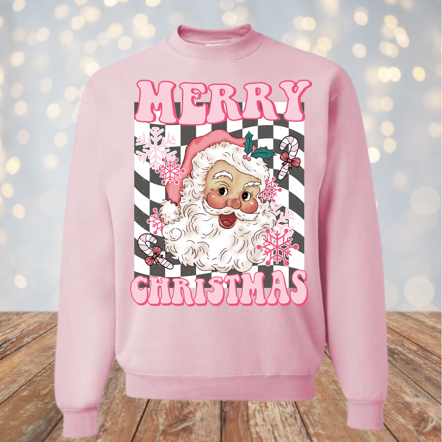 Retro Merry CHristmas- Pink