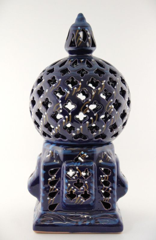 Gabbia lampada da tavolo - blu 30x13 cm