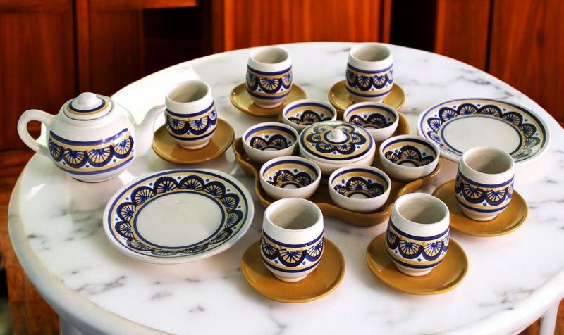 Set Pavo da colazione 25pz - giallo, blu, turchese