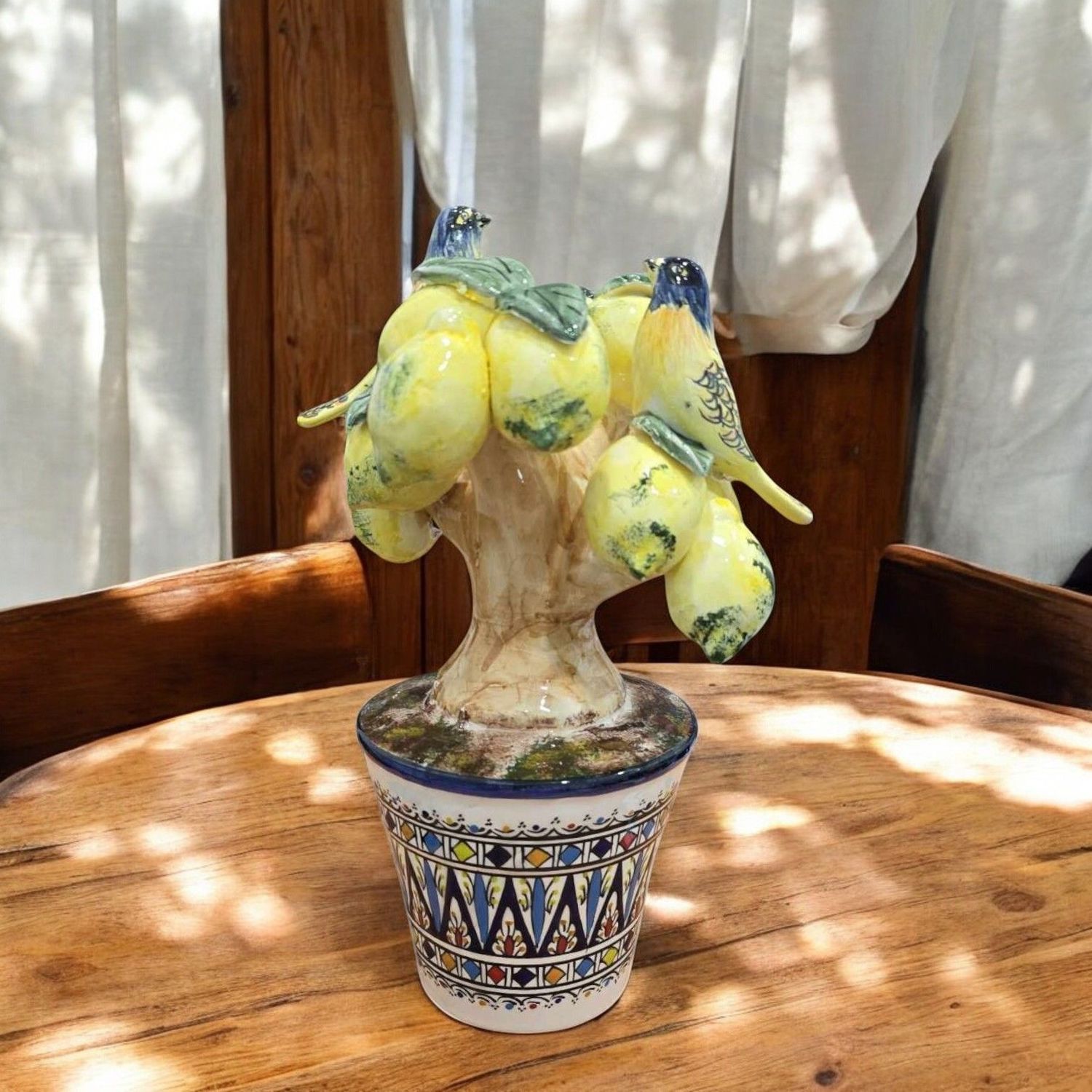 ALBERO DI LIMONI CON UCCELLI  IN CERAMICA