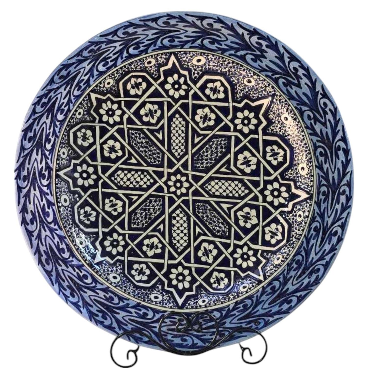 PIATTO ARTISTICO - BARMAKLI BLU SCURO - 45 CM
