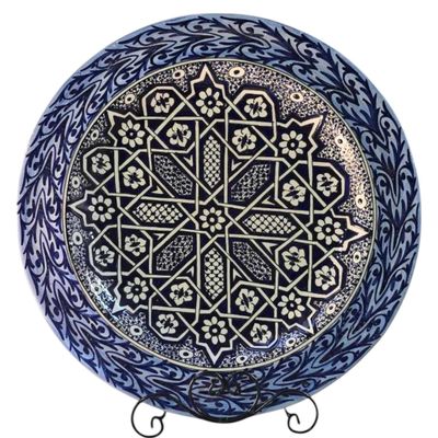 PIATTO ARTISTICO - BARMAKLI BLU SCURO - 45 CM