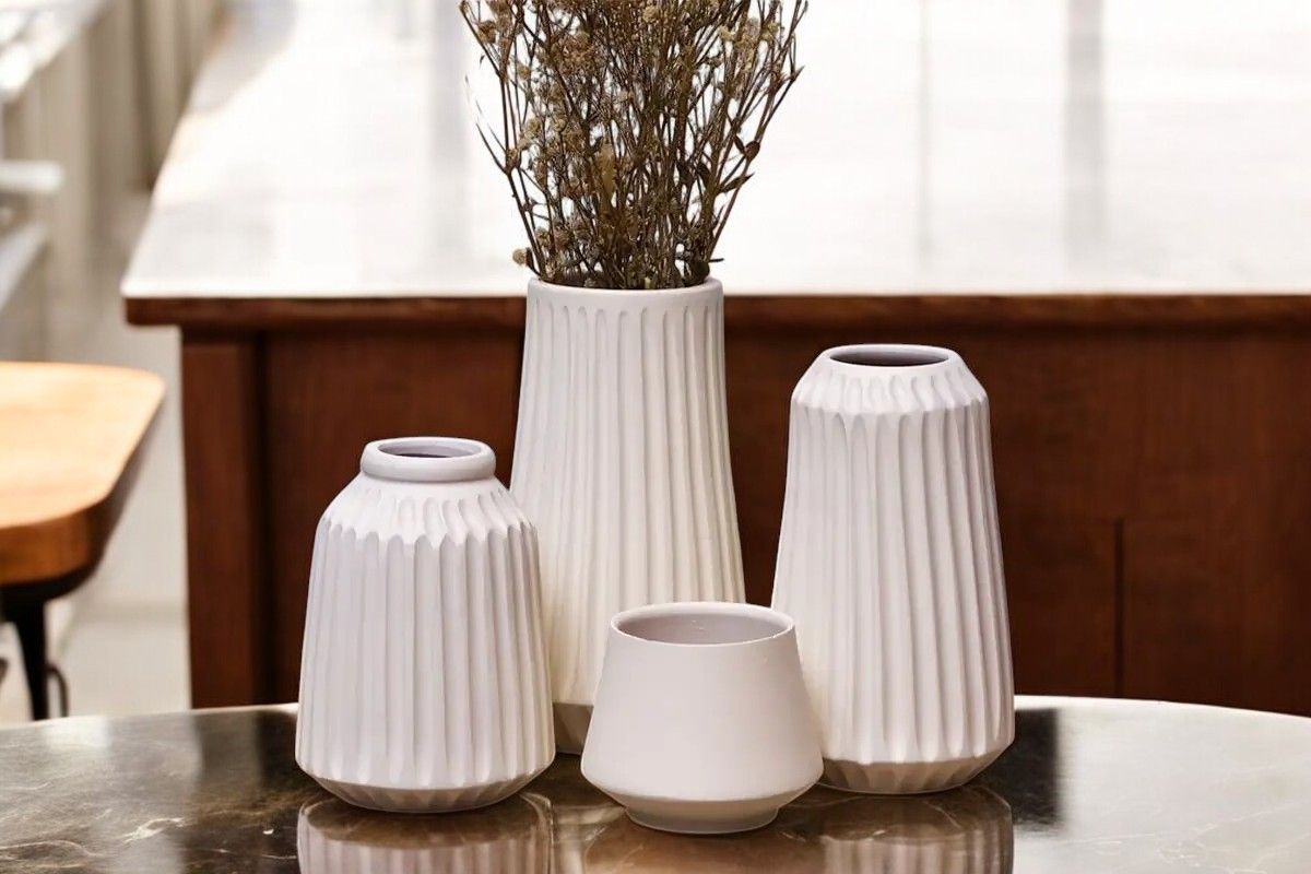 Set di 4 vasi decorativi - bianco