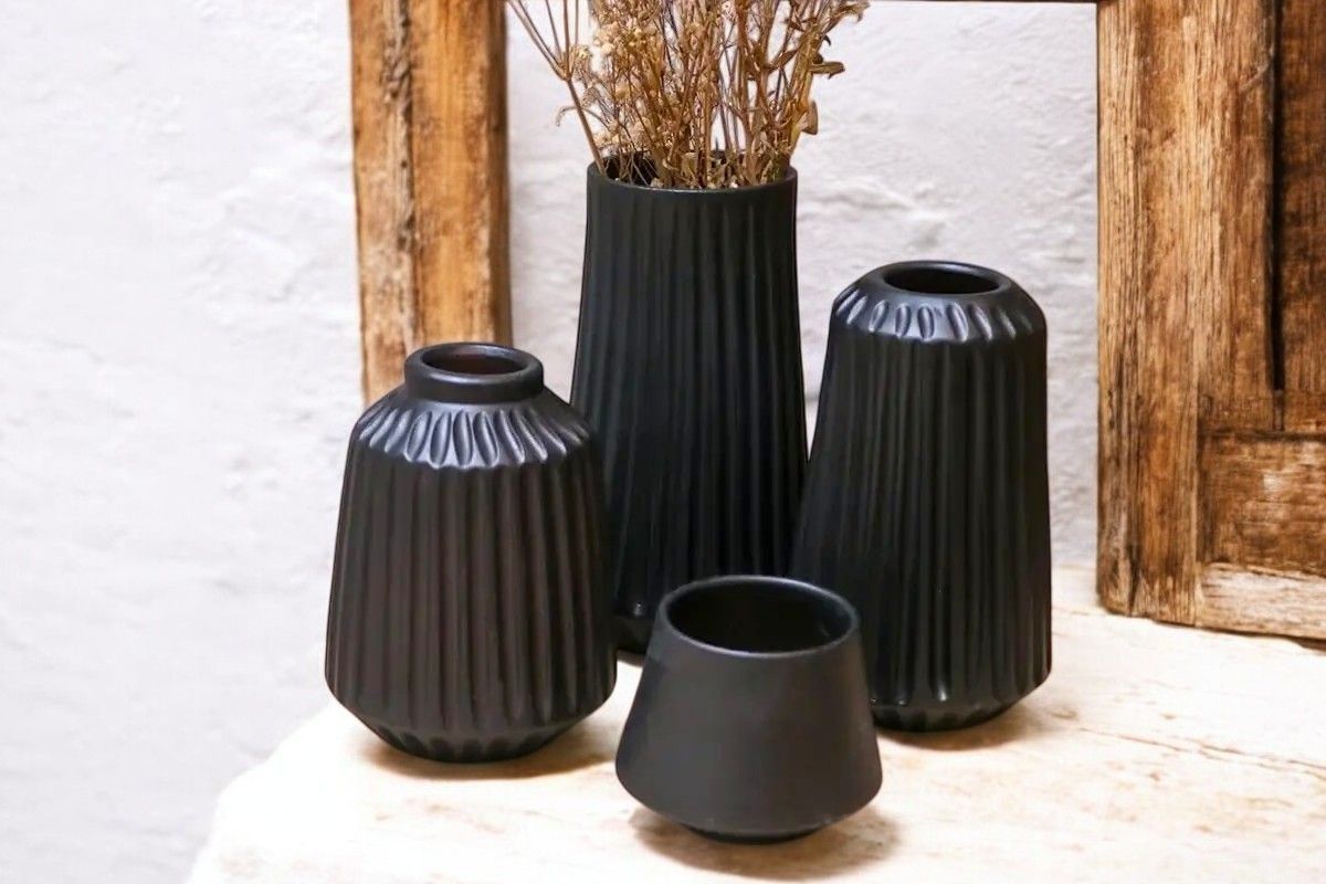 Set 4 vasi decorativi - nero