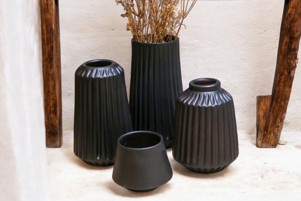 Set 4 vasi decorativi - nero